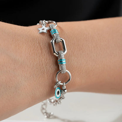 925 Ayar Gümüş Taşlı Trend Bileklik