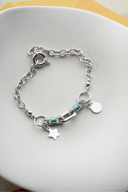 925 Ayar Gümüş Taşlı Trend Bileklik