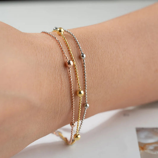 925 Sterling Silber Armband mit Dorika Kugeln