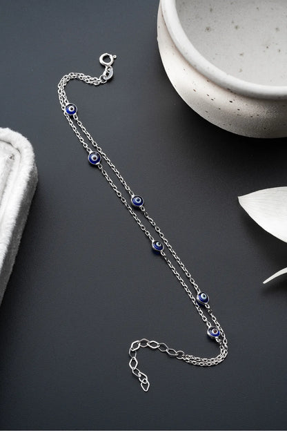 Blaues Nazar-Armband – 925er Silber – Blue Aura

