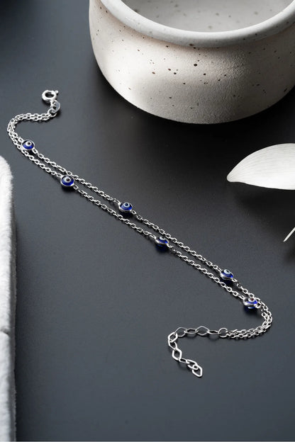 Blaues Nazar-Armband – 925er Silber – Blue Aura

