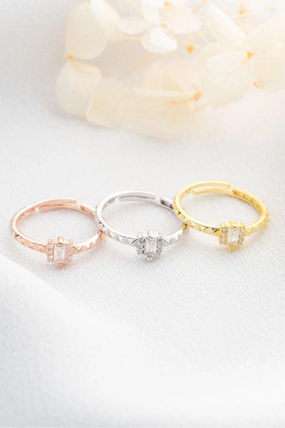 Baguette Zircon Ring - 925 Sterling Silver