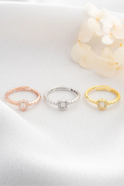 Baguette Zircon Ring - 925 Sterling Silver