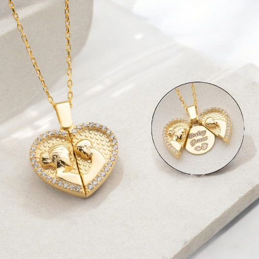 925 Sterling Silver Personalized Mom-Baby Locket Necklace