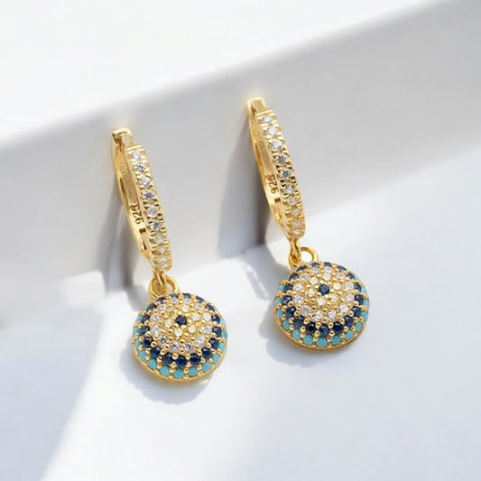925 Sterling Silver Evil Eye Earrings