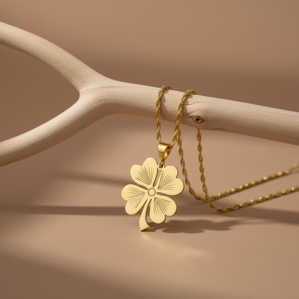 925 Sterling Silver Gold Clover Necklace