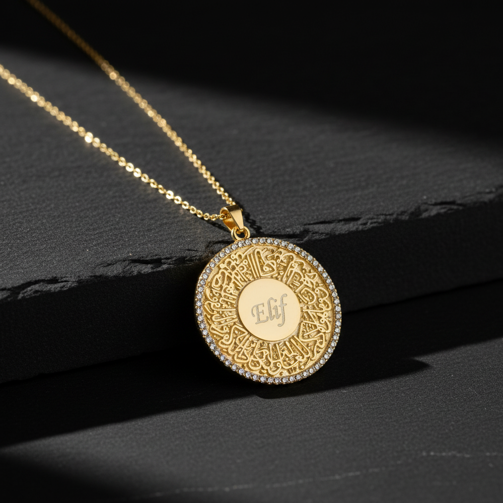  925er Sterlingsilber Personalisierte Nazar-Dua-Halskette