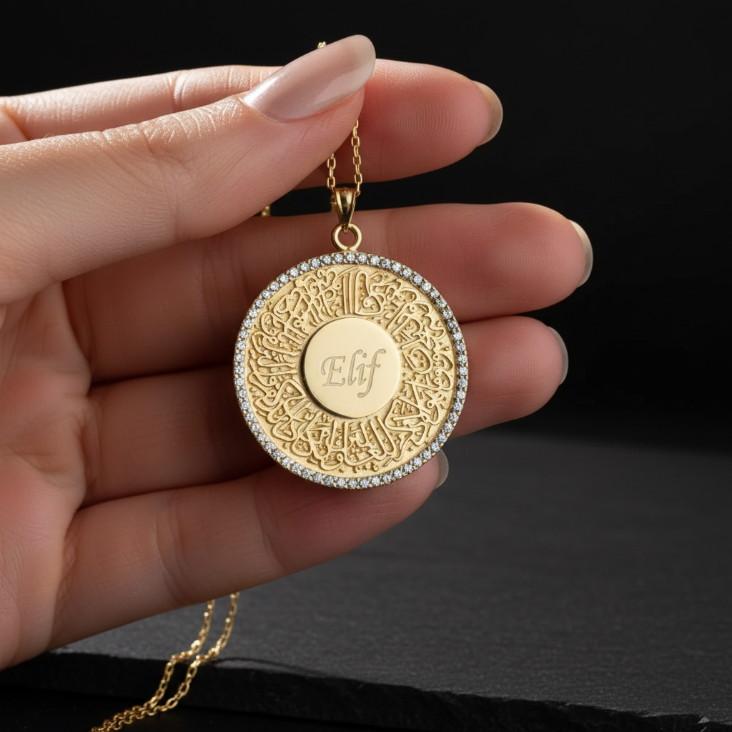  925er Sterlingsilber Personalisierte Nazar-Dua-Halskette