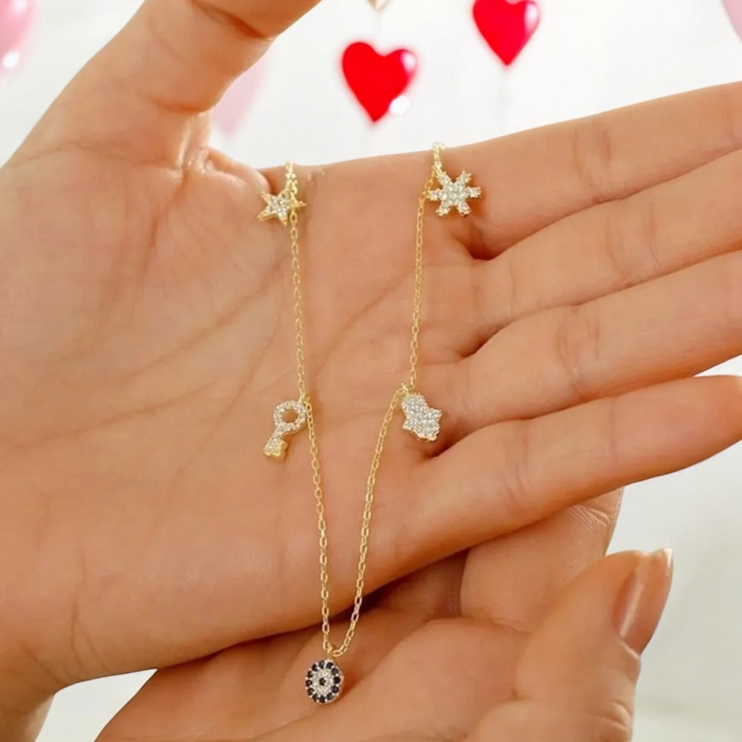 925 Sterling Silver Lucky Necklace – Gold Plated