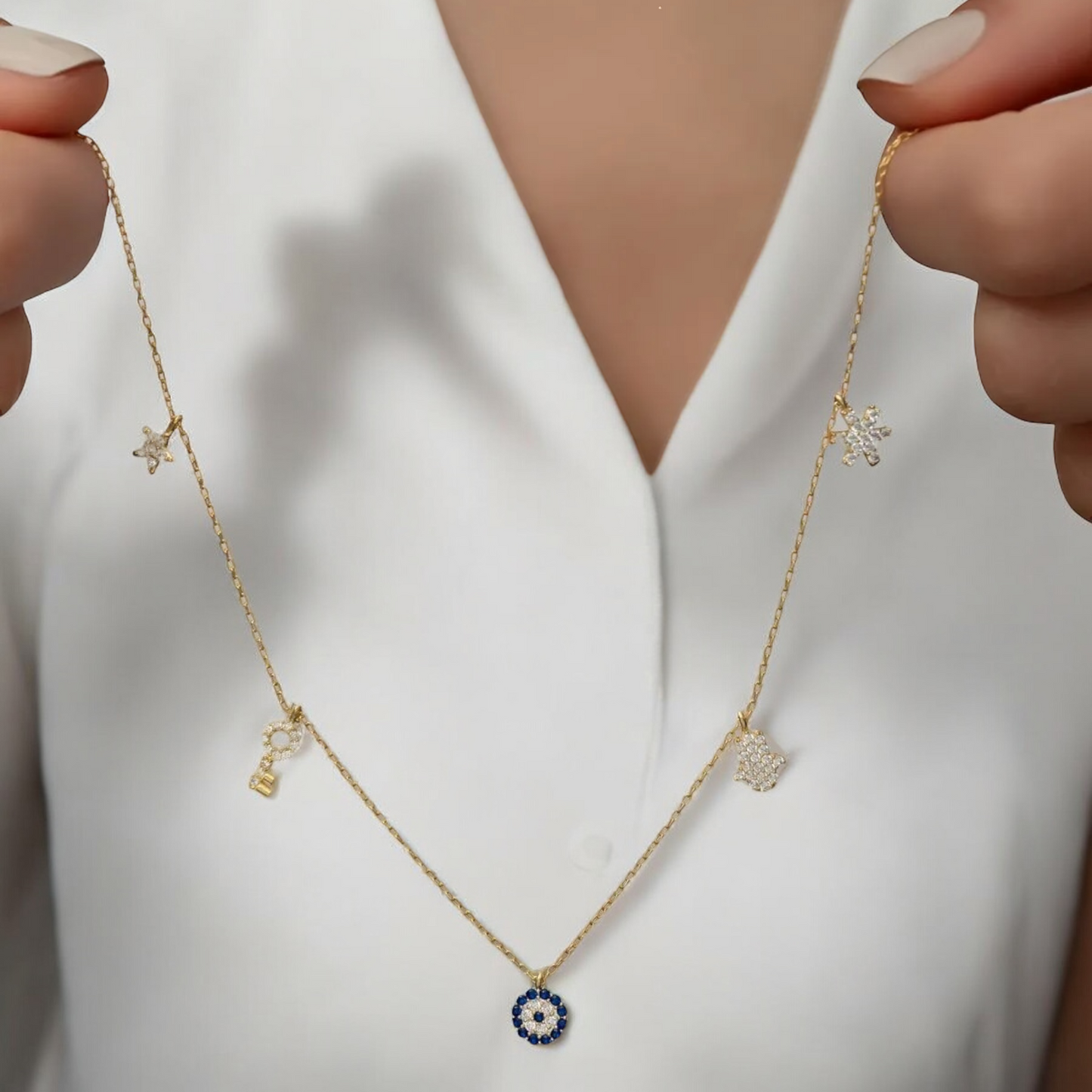 925 Sterling Silver Lucky Necklace – Gold Plated