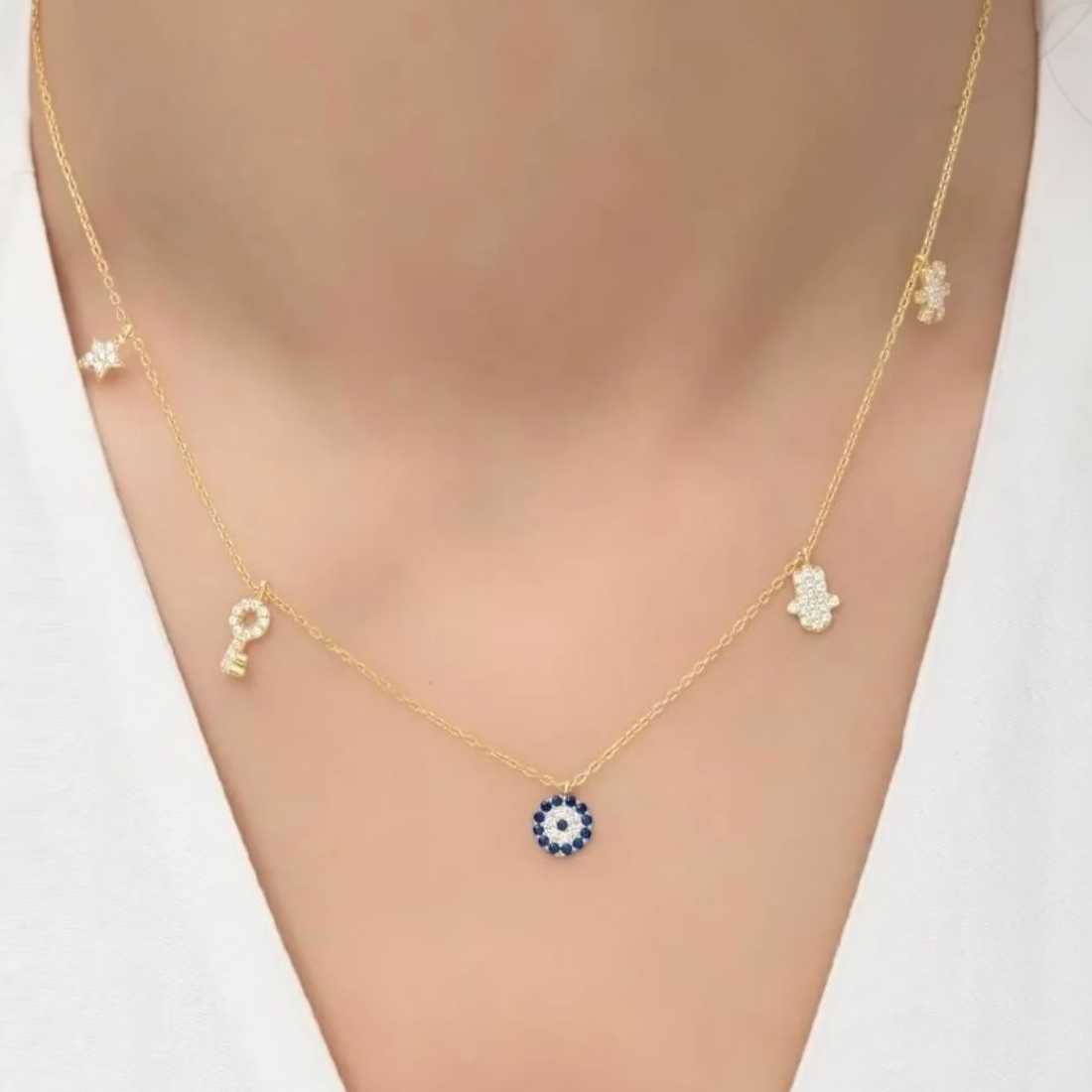 925 Sterling Silver Lucky Necklace – Gold Plated
