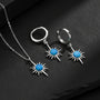 925 Sterling Silber Schmuckset mit Opalstern
