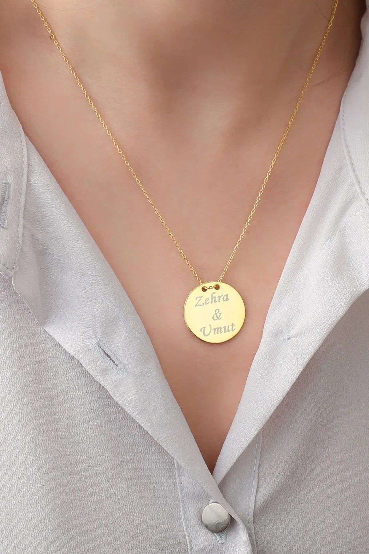 Medallion Name Silver Necklace