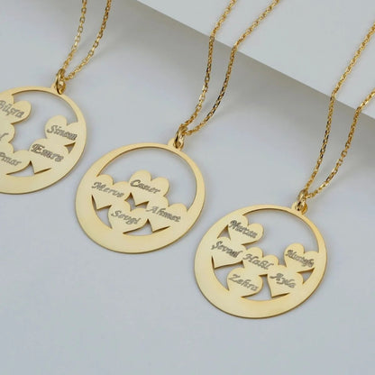 HEART FAMILY - 925 SET Silver Personalized Necklace