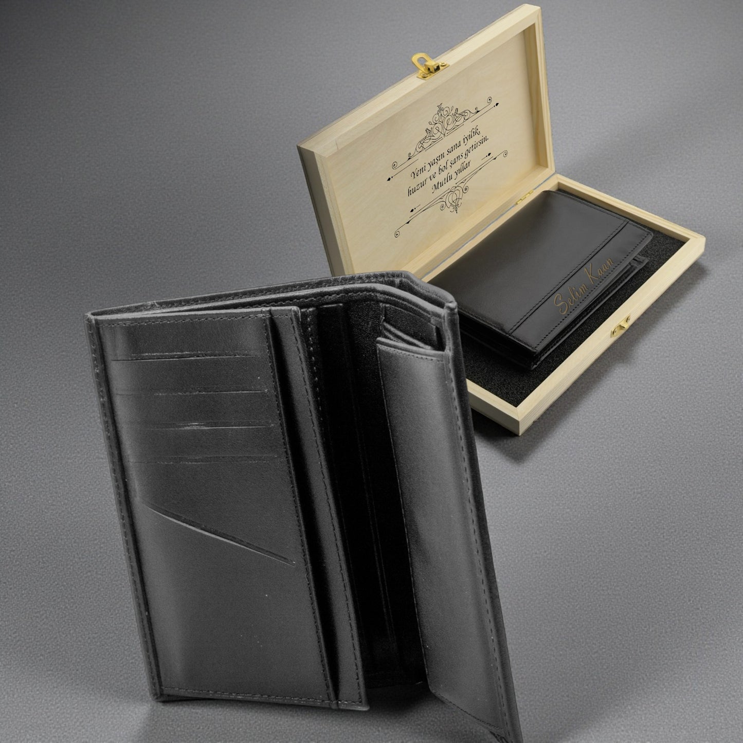 Kişiye Özel Büyük Portföy Deri Cüzdan