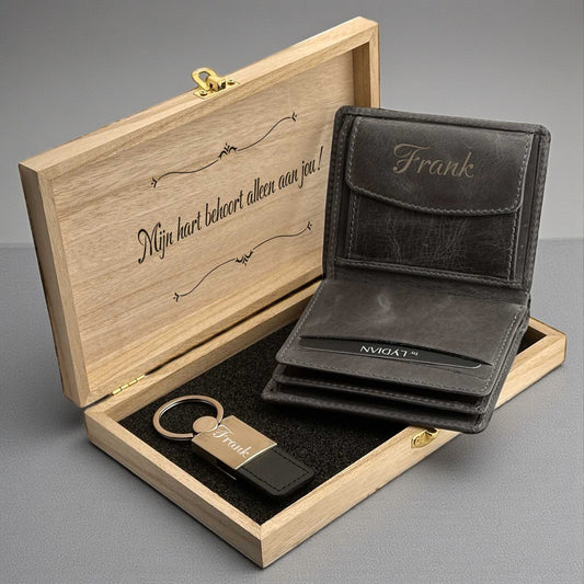 Portefeuille d'hommes gris personnalisés personnalisés