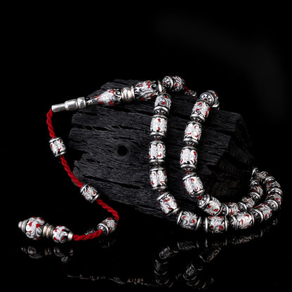 925 Ayar Gümüş Mine İşlemeli Tesbih