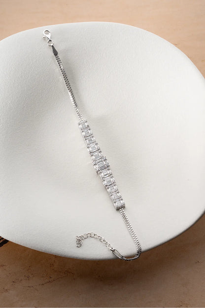 925 Ayar Gümüş Baget Taşlı Bileklik