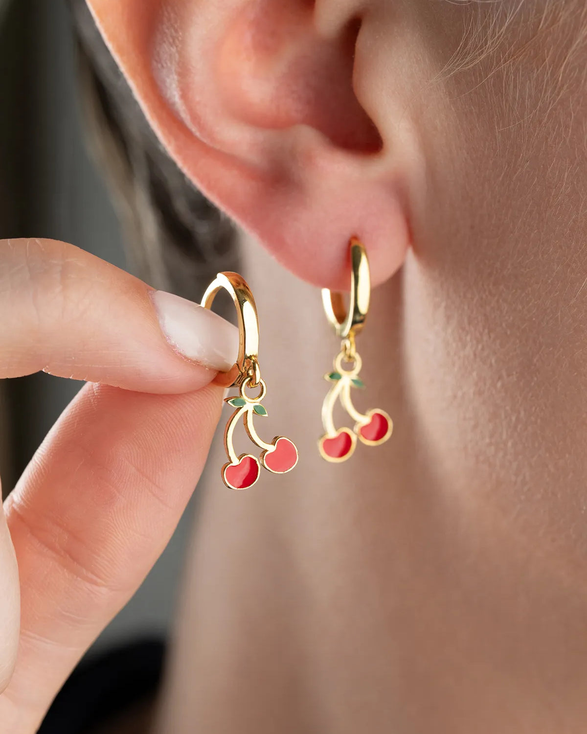 925 Silver Cherry Kids Earrings