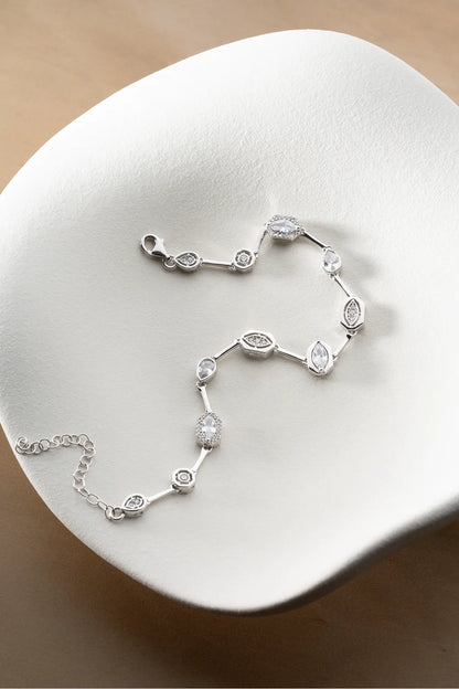 925 Sterling Silver Zircon Stone Trend Bracelet