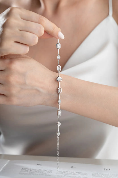 925 Sterling Silver Zircon Stone Trend Bracelet