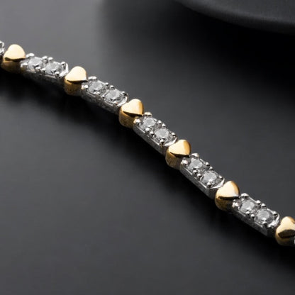 925er Sterling Silber Armband mit Herz & Zirkonia – Trendiges Design