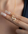 Personalized Initial Letter Necklace with Stone Details