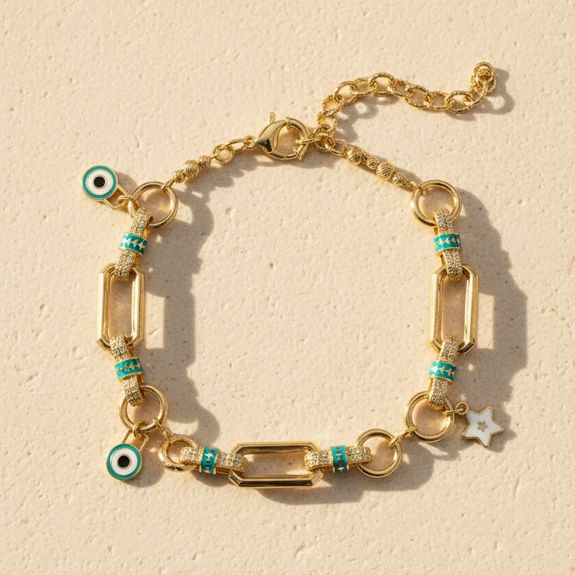 925 Ayar Gümüş Taşlı Trend Bileklik