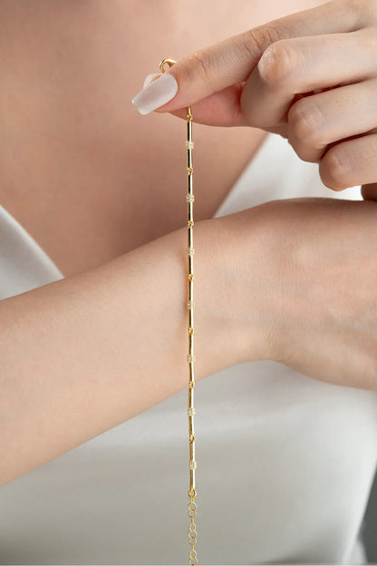 925 Ayar Gümüş Gold Trend Bileklik
