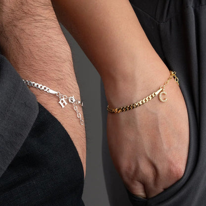 925 Bracelet à double bracelet personnalisé en argent sterling