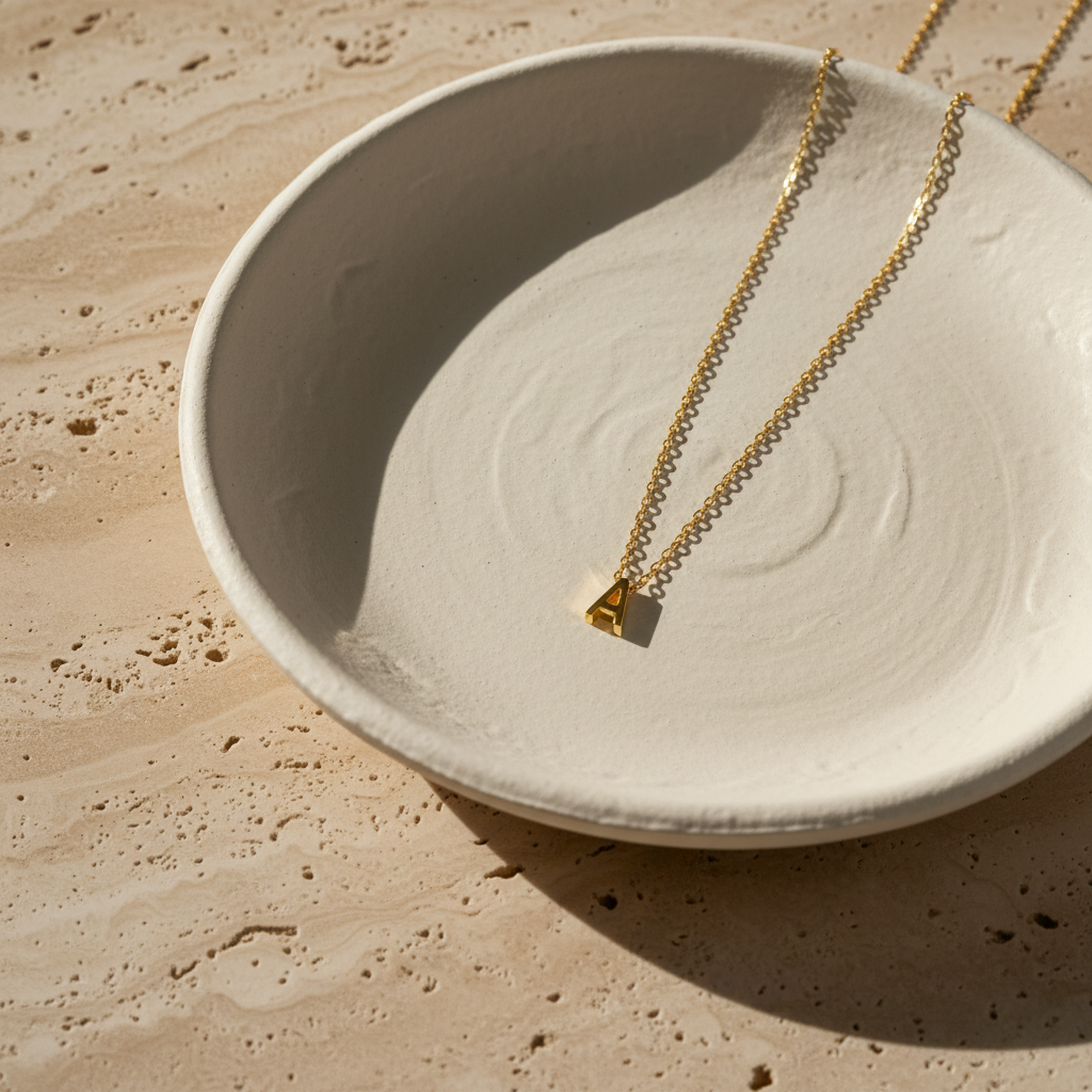 Minimal Letter Necklace - 925 Sterling Silver