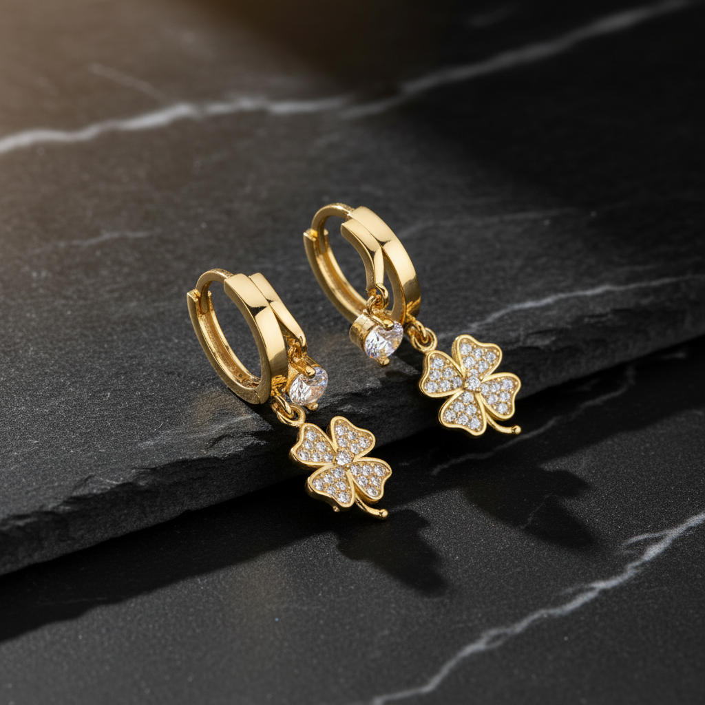 Yonca Küpe - 925 Ayar Gümüş