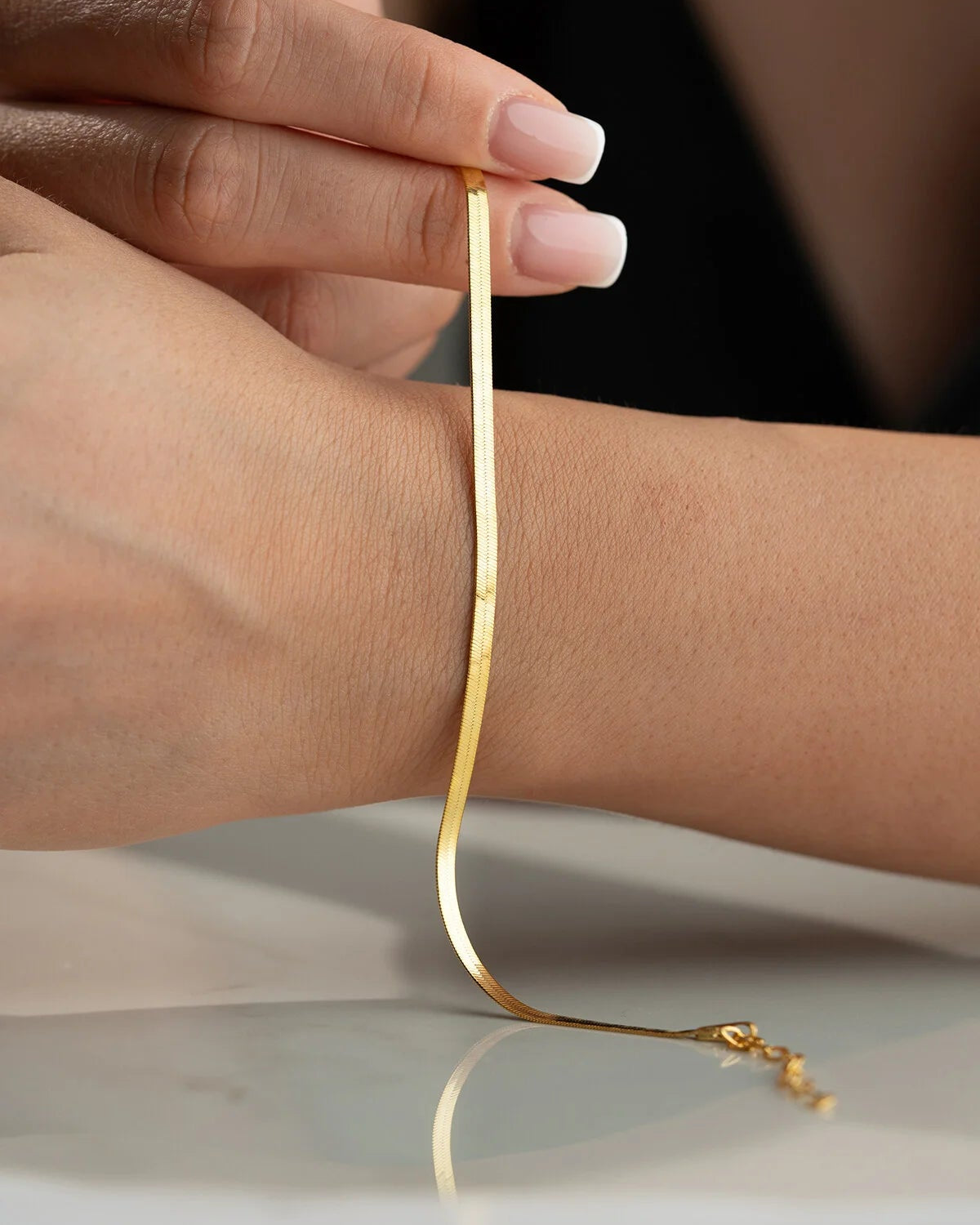 İtalyan Yassı Zincir Gümüş Bileklik