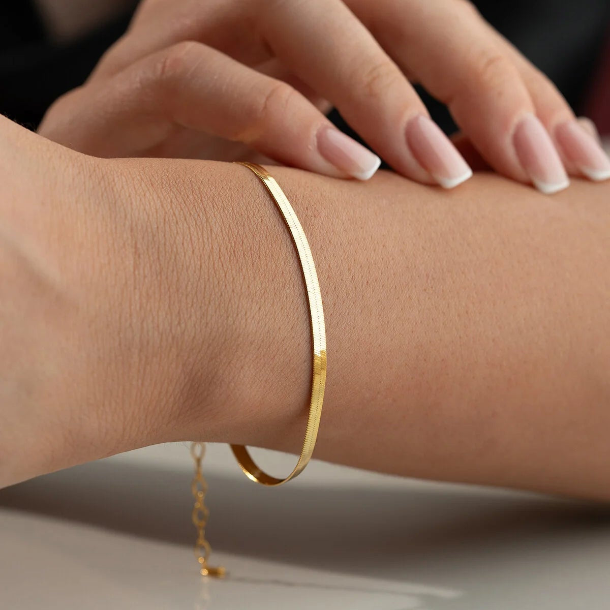 İtalyan Yassı Zincir Gümüş Bileklik