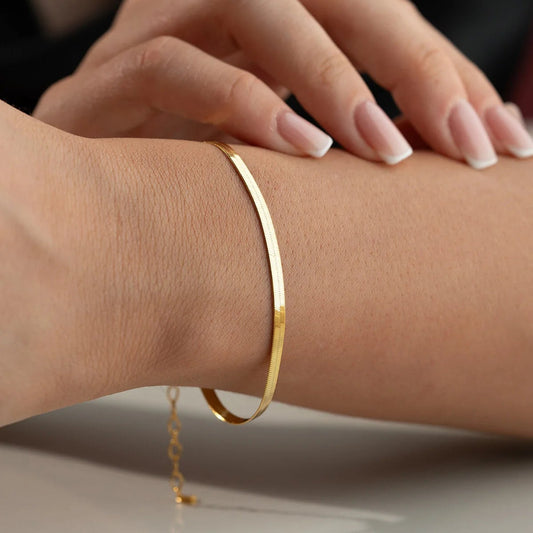 İtalyan Yassı Zincir Gümüş Bileklik