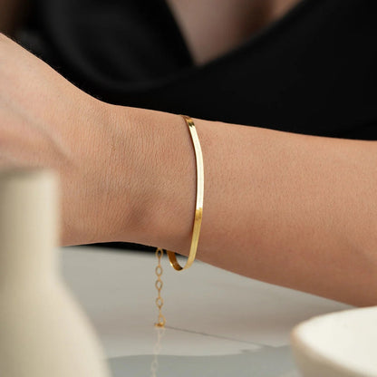 İtalyan Yassı Zincir Gümüş Bileklik