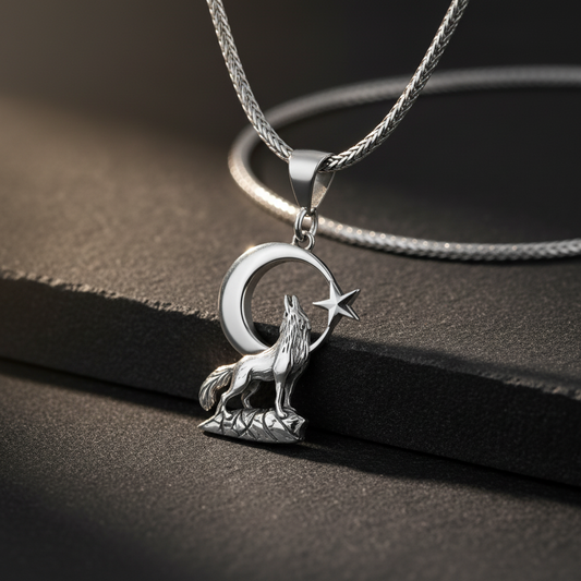 925 Sterling Silver Bozkurt Men's Necklace -2