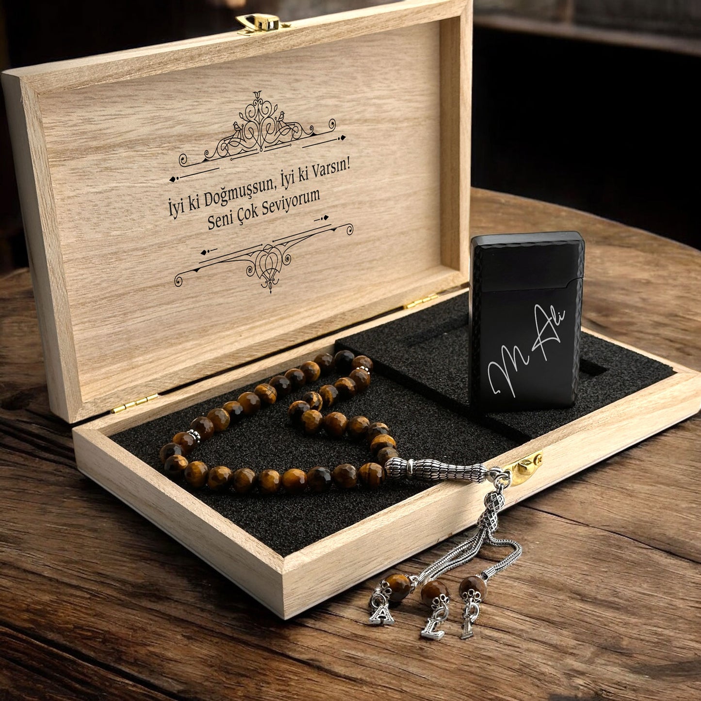 Personalized Tesbih & Lighter Set