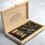 Luxus-Geschenkset mit Personalisierter Feuerzeug und Silber-Tigerauge-Tesbih

