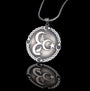 Drei Halbmonde Tugra Wolf 925 Sterling Silber Halskette