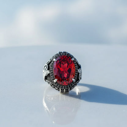 Zirkon Edelstein 925er Silber Ring Herren