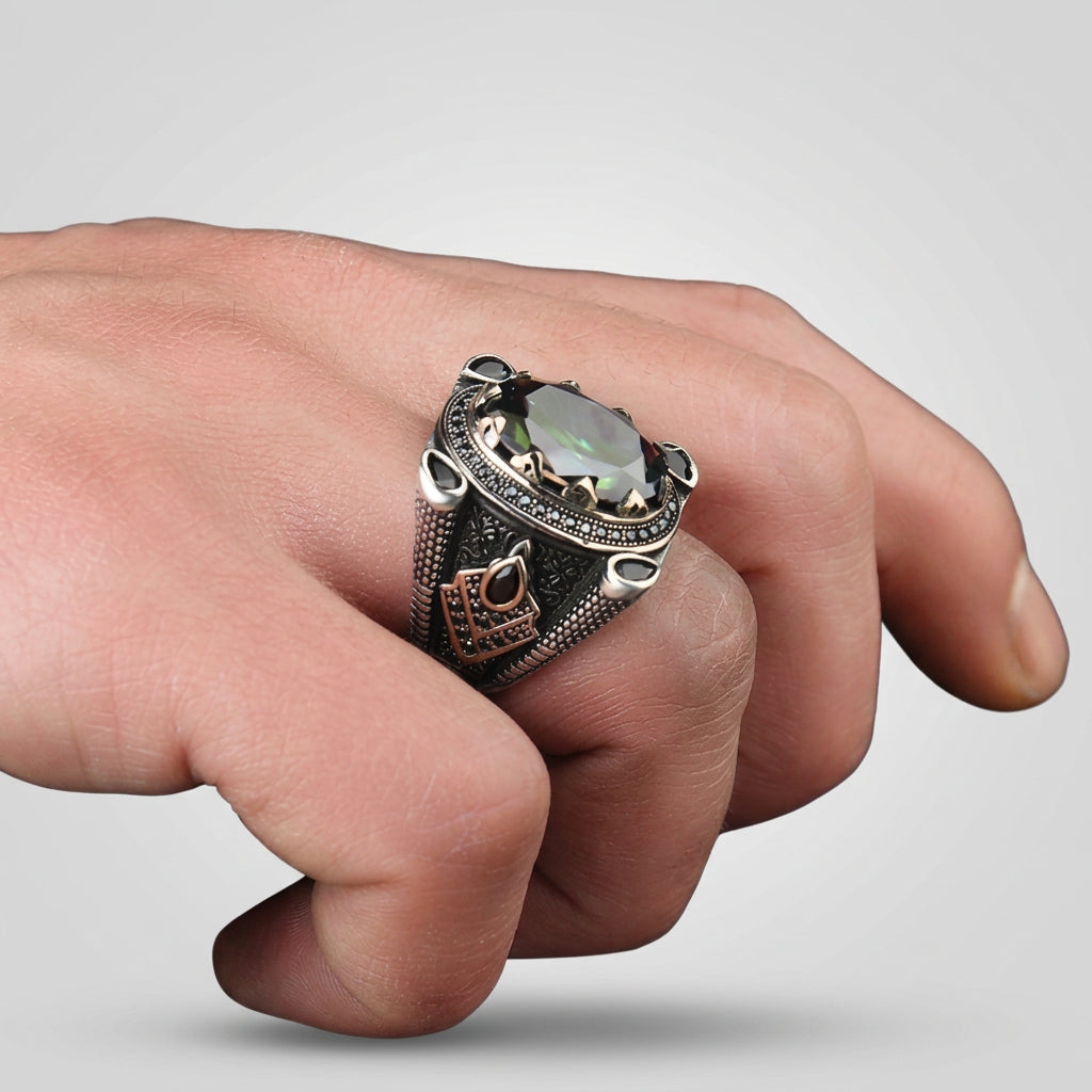 Mystic Topaz Men's Ring | 925 Sterling Silver
