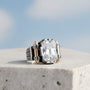 Herrenring aus 925er Silber mit Weißem Zirkonstein

