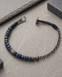 Herrenarmband mit Lapislazuli & Makramee | 925 Silber