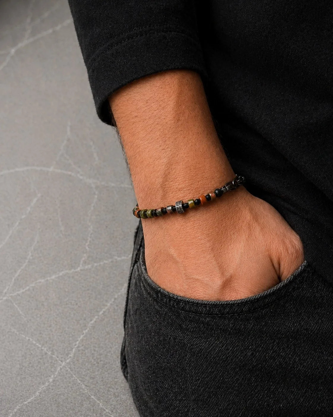 Unakit Makramee Herrenarmband | 925 Silber