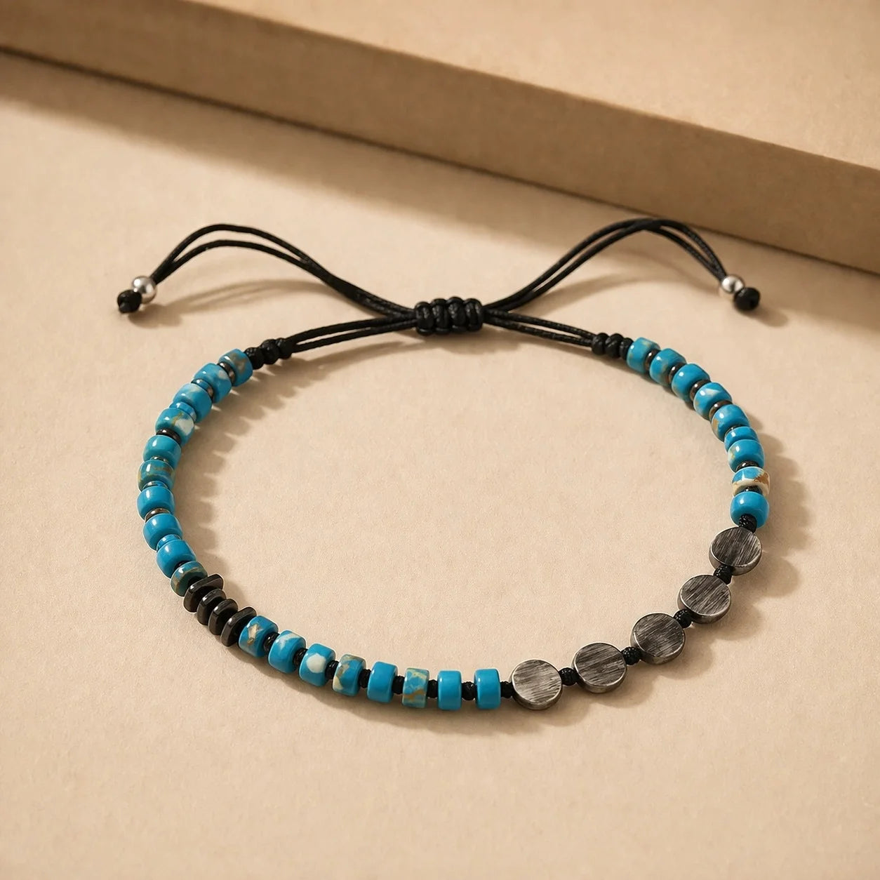 Turquoise Macrame Men's Bracelet | 925 Sterling Silver