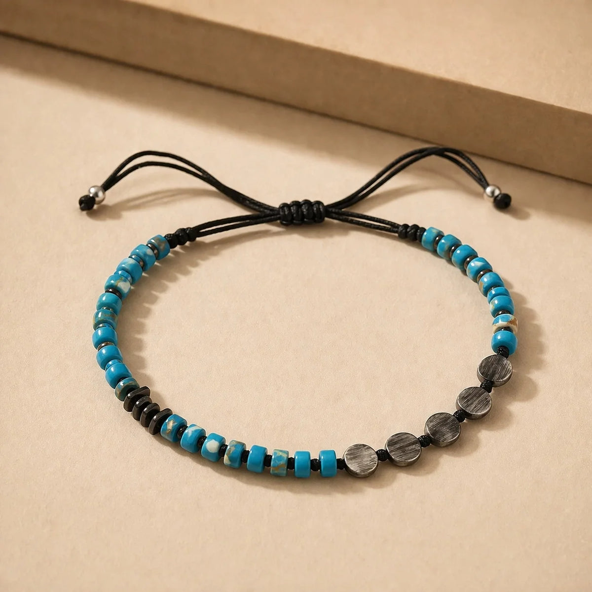 Turquoise Macrame Men's Bracelet | 925 Sterling Silver