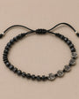Snowflake Obsidian Macrame Men's Bracelet | 925 Sterling Silver