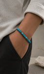 Türkis Makramee Herrenarmband | 925 Silber