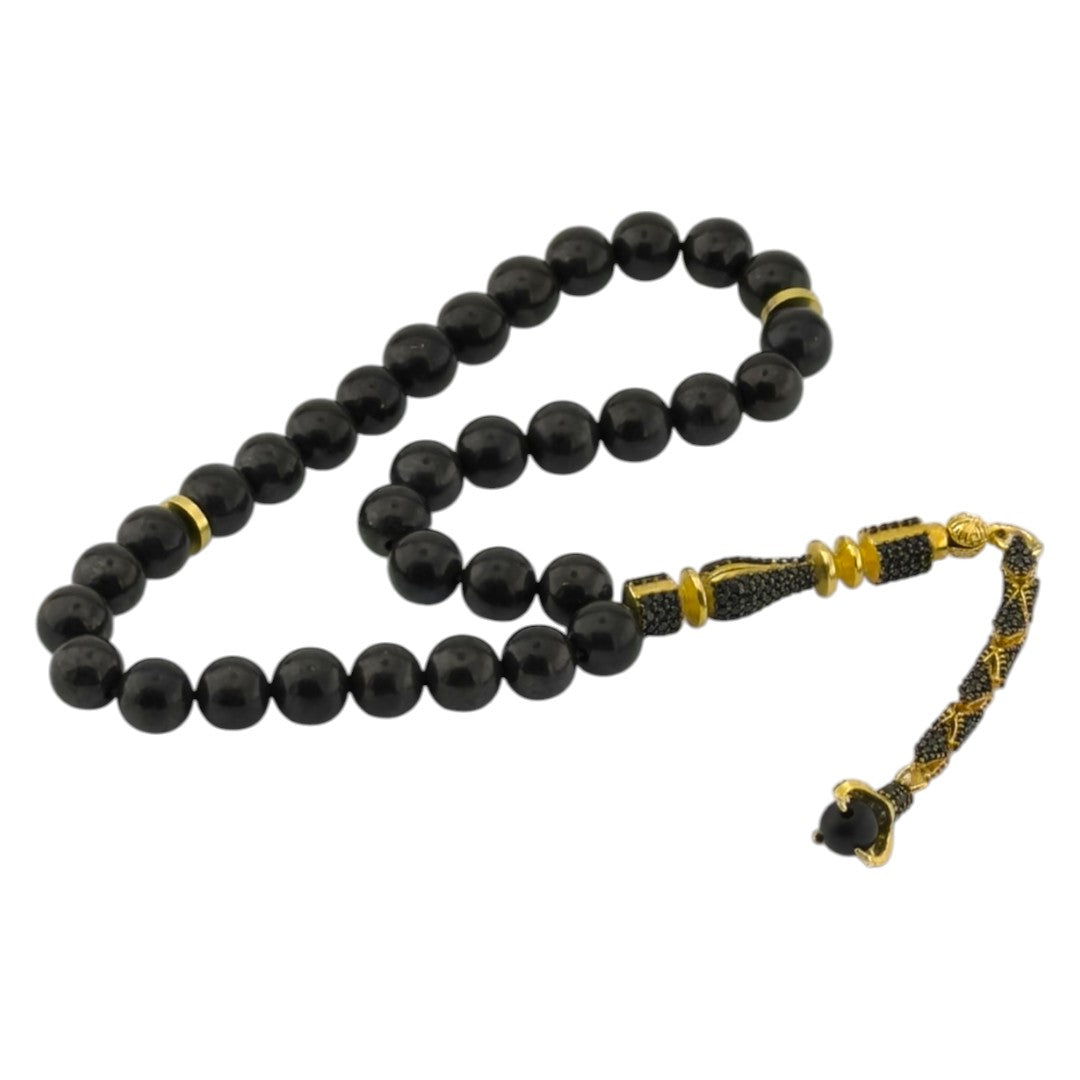 Natur Shungit Tesbih | 8 mm – 925 Silber